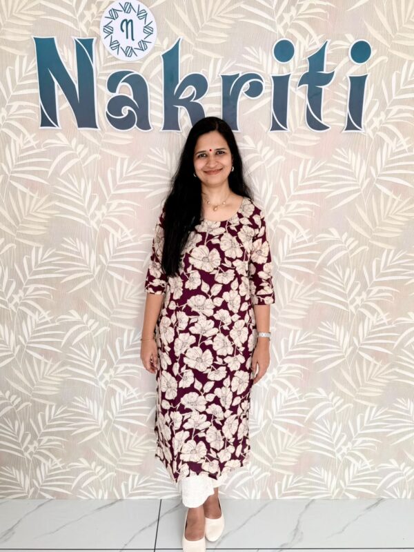 Floral print casual cotton kurti