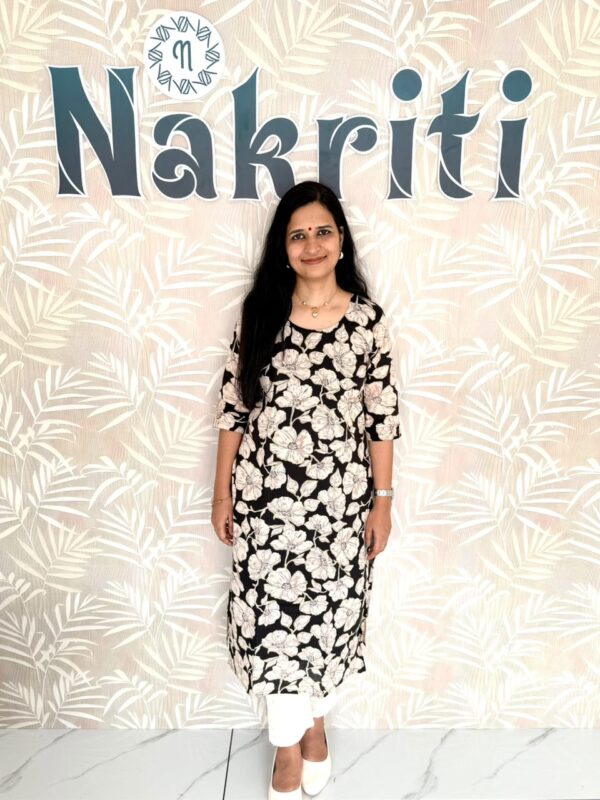 Floral print casual cotton kurti