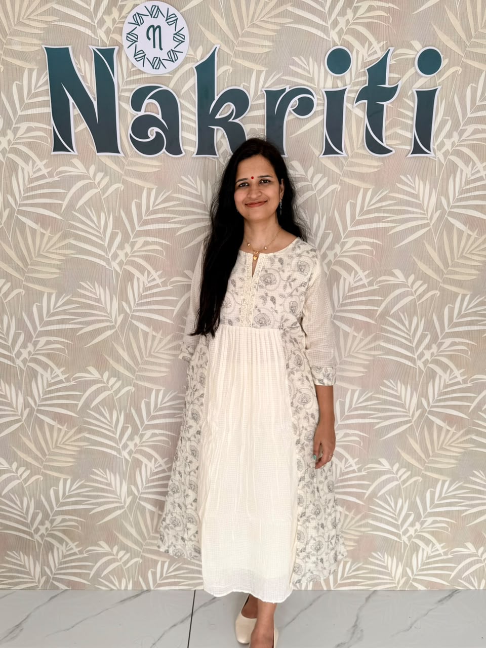 Net kota embroidered cotton kurti