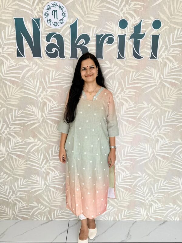N1040-1 Linen embroidered casual kurti