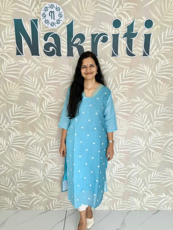N1040 Linen embroidered casual kurti