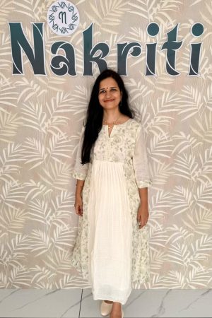 Net kota embroidered cotton kurti