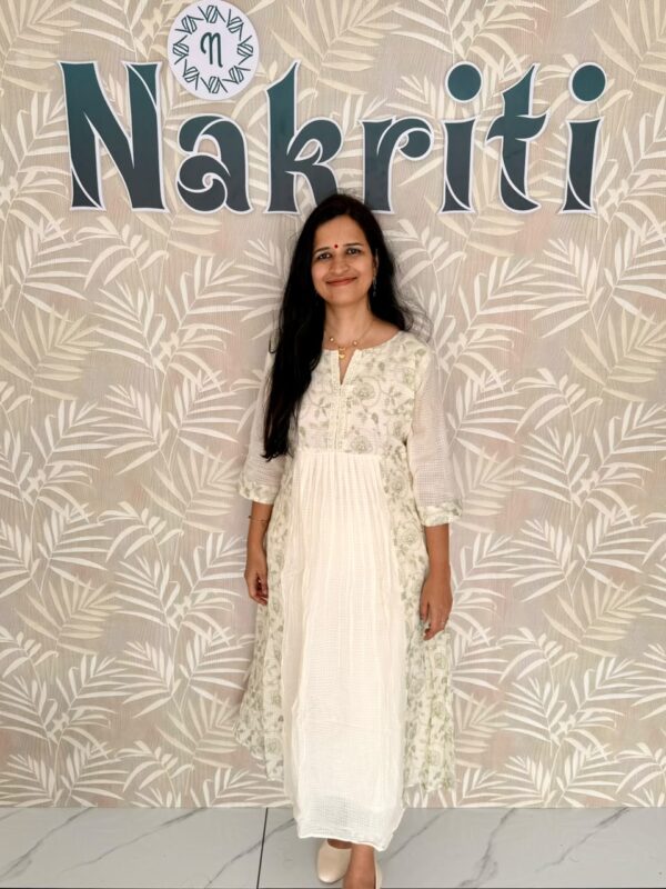 Net kota embroidered cotton kurti
