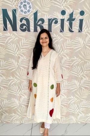 Premium hakoba embroidered cotton anarkali