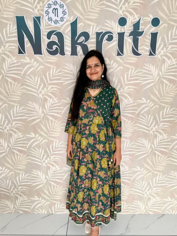 Anarkali cotton salwar set (3pc set)