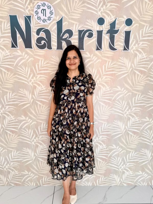 N2193-3 Floral printed georgette frock
