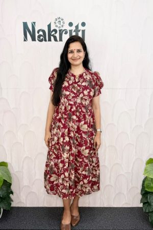 Floral printed georgette frock