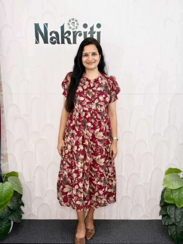 N2193 Floral printed georgette frock