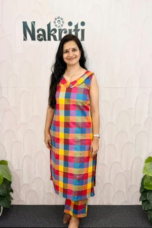 Madras checked pure cotton co-ord sets