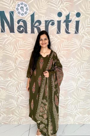 Ajrakh pure cotton salwar set (3pc set)