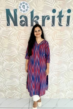 Ikat pure cotton kurti