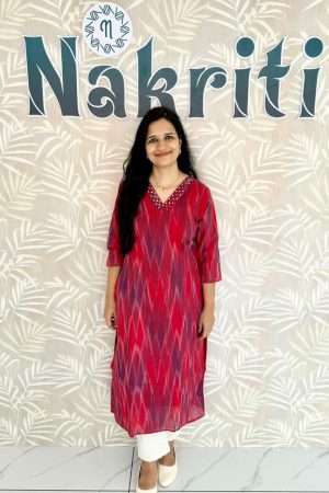 Ikat pure cotton kurti