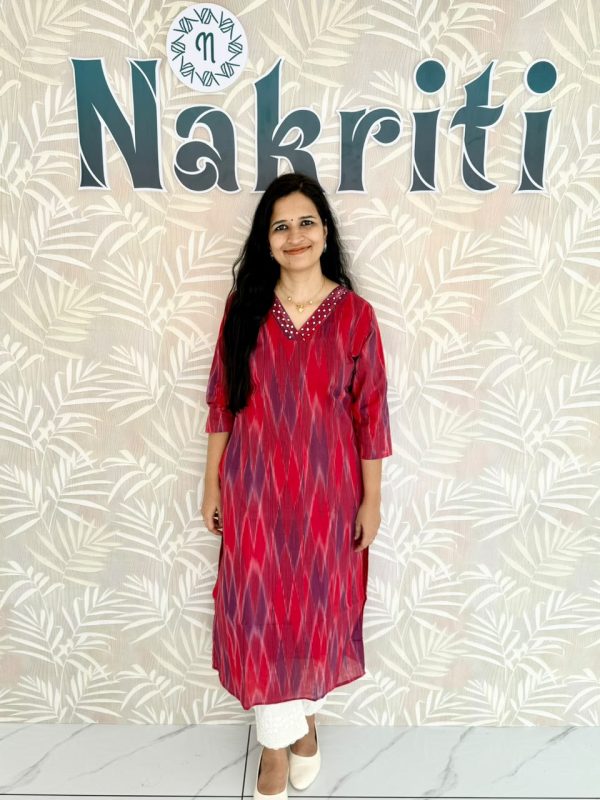 N2237-2 Ikat pure cotton kurti