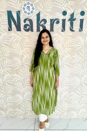 Ikat pure cotton kurti