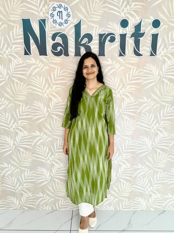 N2237-3 Ikat pure cotton kurti