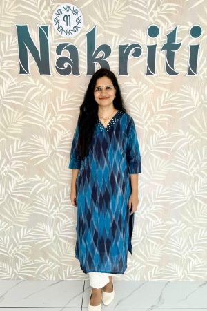 Ikat pure cotton kurti