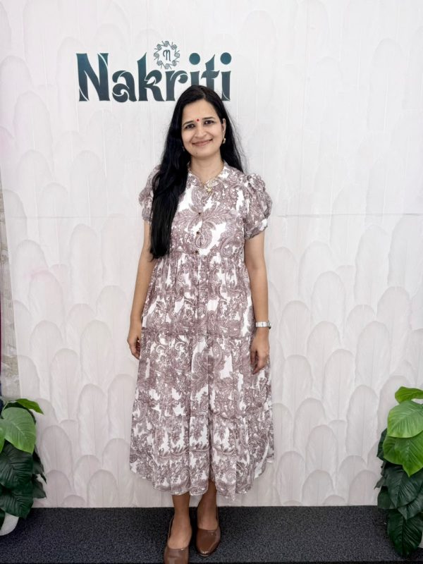 N2281-1 Floral printed georgette frock