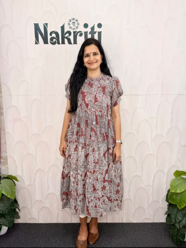 N2281 Floral printed georgette frock