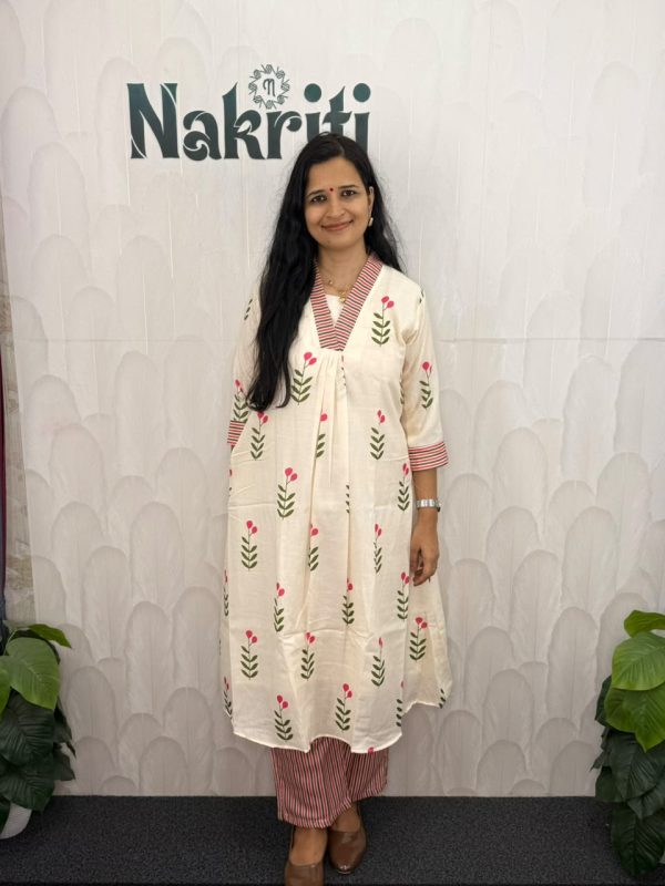 N2282 Floral print co-ord Set with pocket (2pc Set)