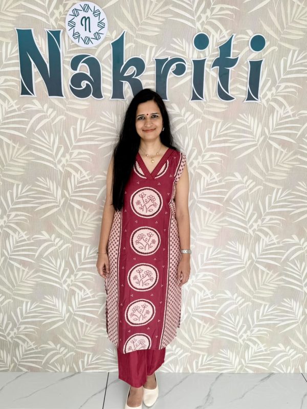 N2290 Soft silk printed coord set (2pc Set)