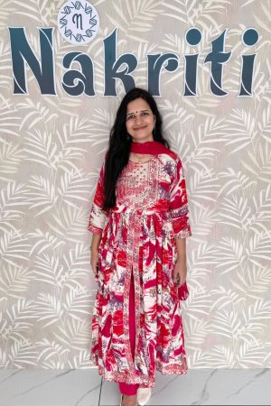 Anarkali cotton salwar set (3pc set)