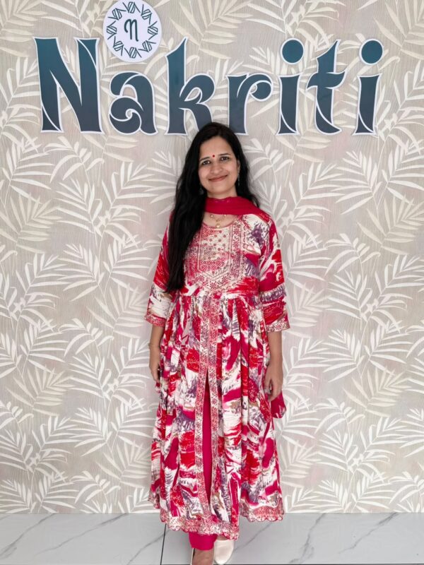 Anarkali cotton salwar set (3pc set)