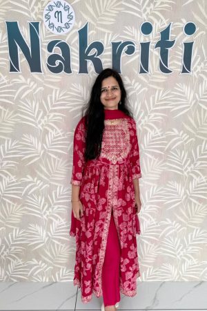 Anarkali cotton salwar set (3pc set)