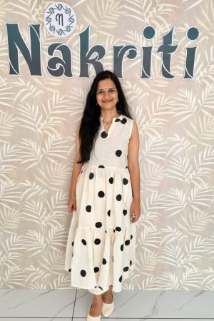 Polka dots jute cotton kurti