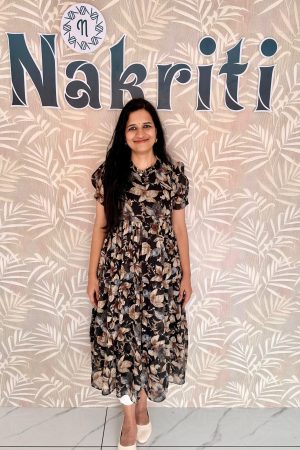 Floral printed georgette frock