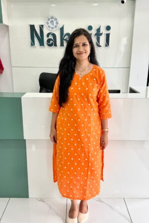 Casual embroidered cotton kurti