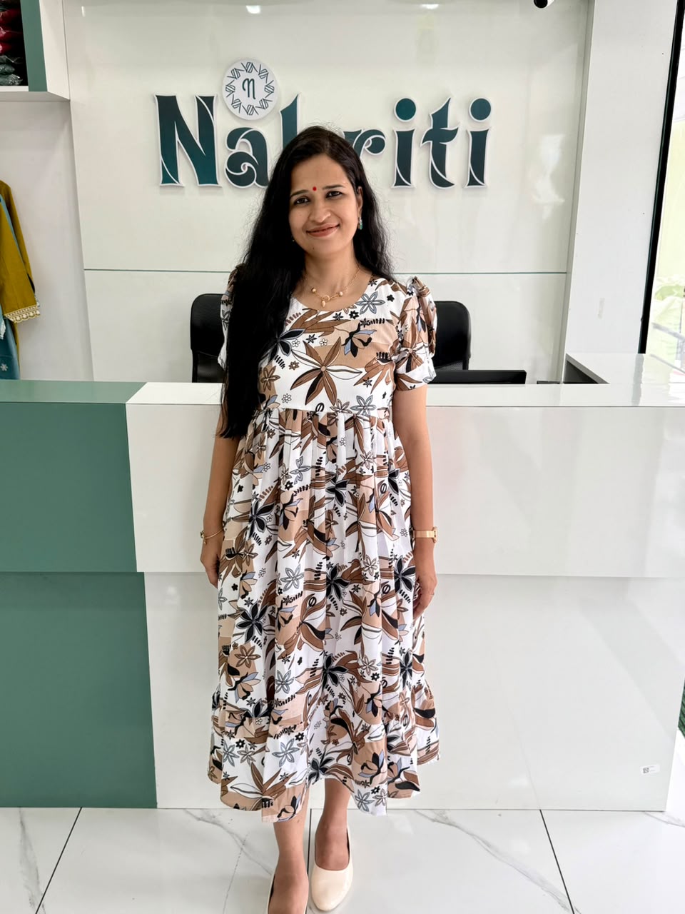 Printed crush georgette frock