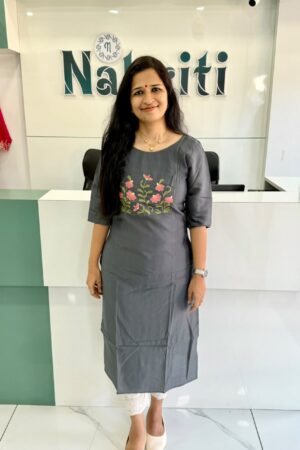 Soft silk embroidered kurti
