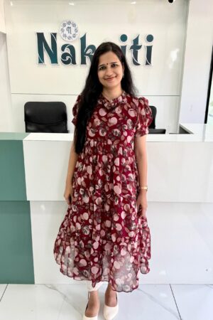 Floral printed georgette frock
