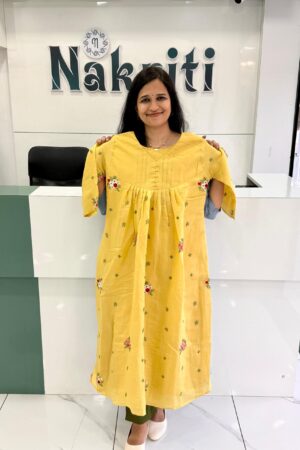 Mul chanderi embroidered kurti