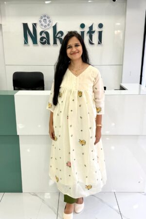 Mul chanderi embroidered kurti