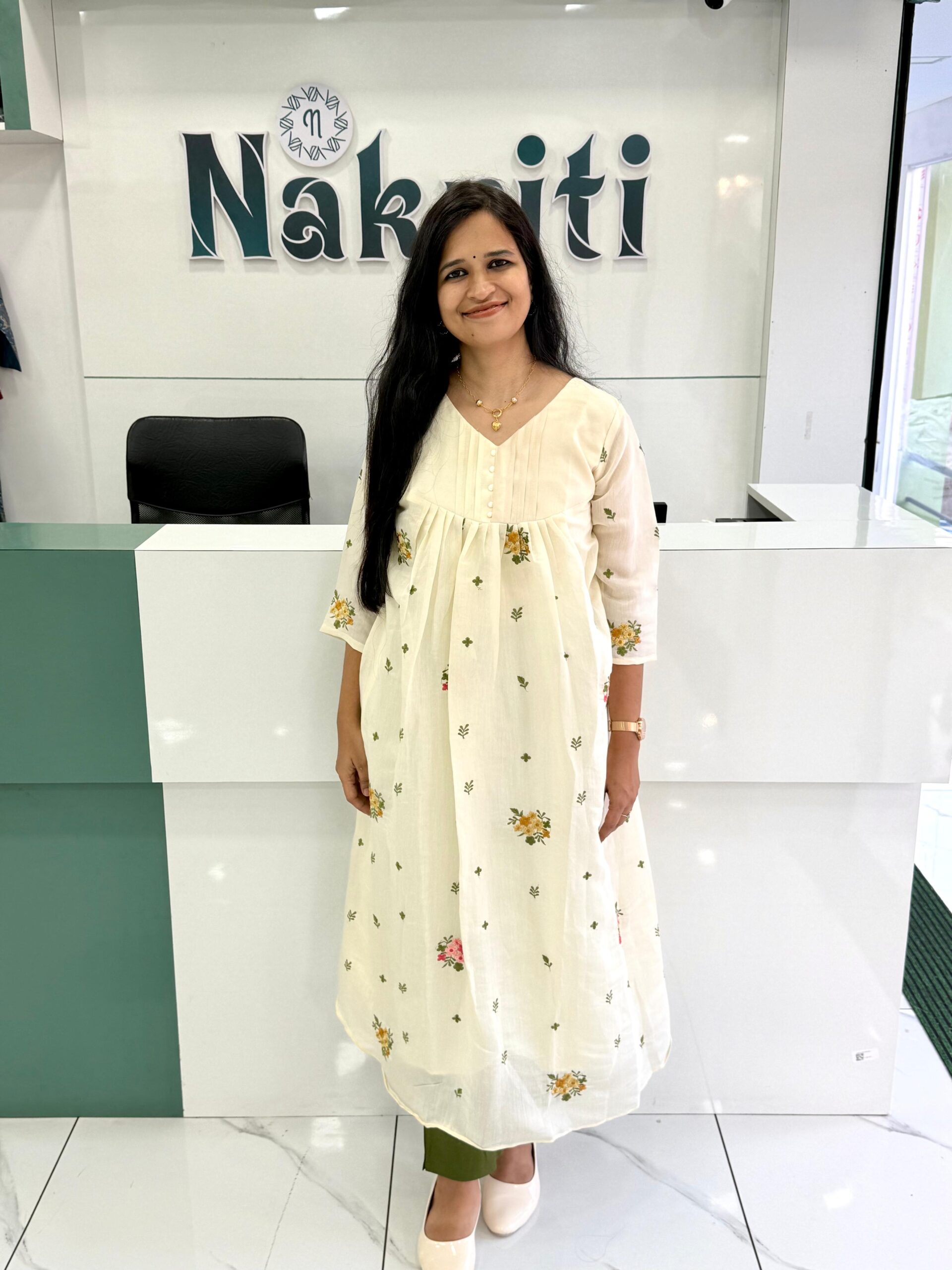 Mul chanderi embroidered kurti